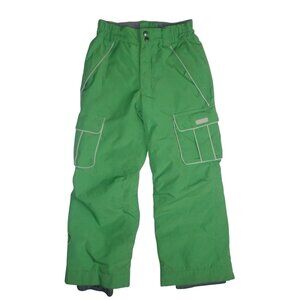 Paul Frank Girls Youth Snowpants Sz M Green Embroidered Monkey Extendable Winter